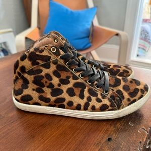 Joie Mid Top Leopard Sneaker